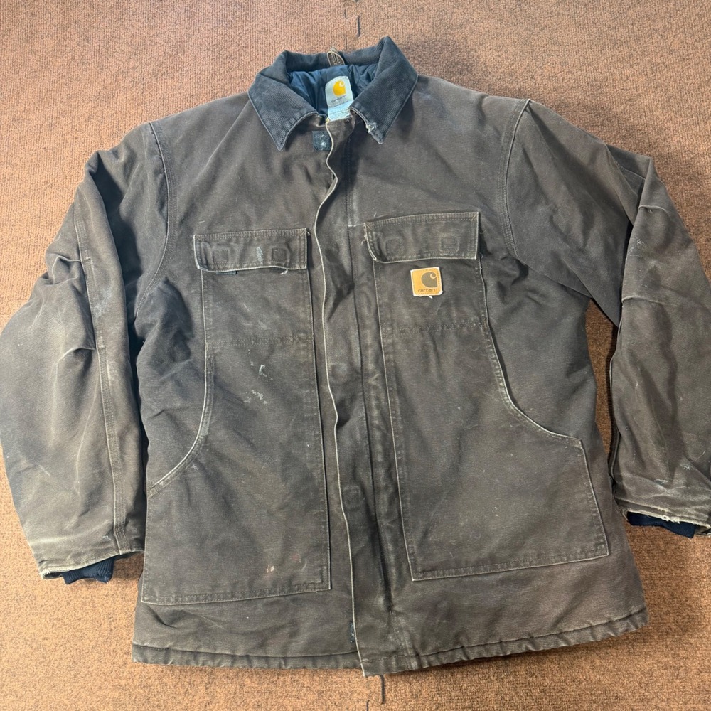 Carhartt C26 DKB Arctic Traditional Coat Mens Large Tall Brown Distressed Jacket